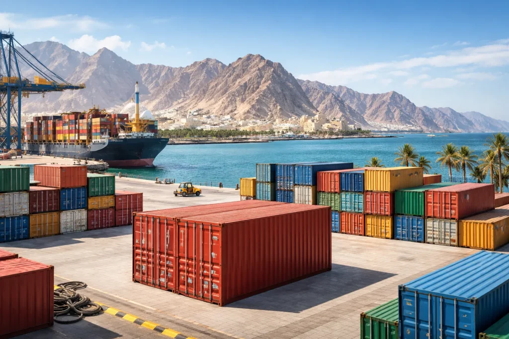 Découvrez les options et tarifs pour expédier un conteneur ou faire un déménagement en groupage jusqu'à Mascate, Oman.